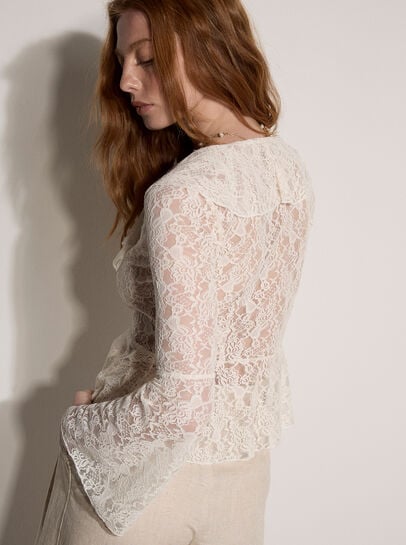 Lace Ruffle Cardigan