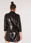 Sequin Blazer Mini Dress, Black, large