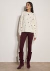 Embroidered Heart Jumper, Cream, large
