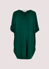 Soft-Touch Cocoon Mini Dress, Green, large