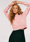 Heart Print Jumper, Pink, large