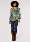 Paisley Patchwork Shimmer Shirt, Green, large
