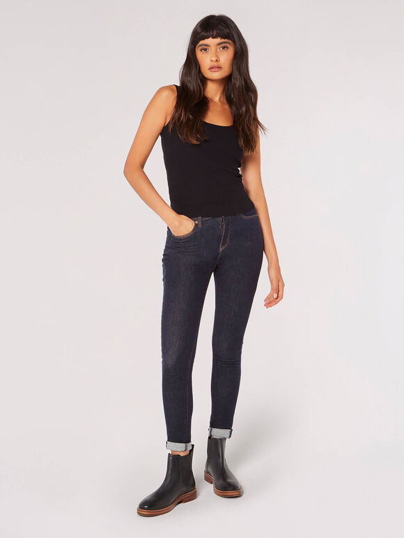 Knitted Tank Top, Black, large