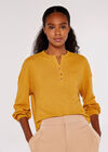 Waffle Boxy Jumper, Mustard, large
