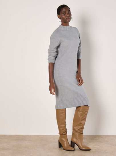 Waffle Knit Midi Dress