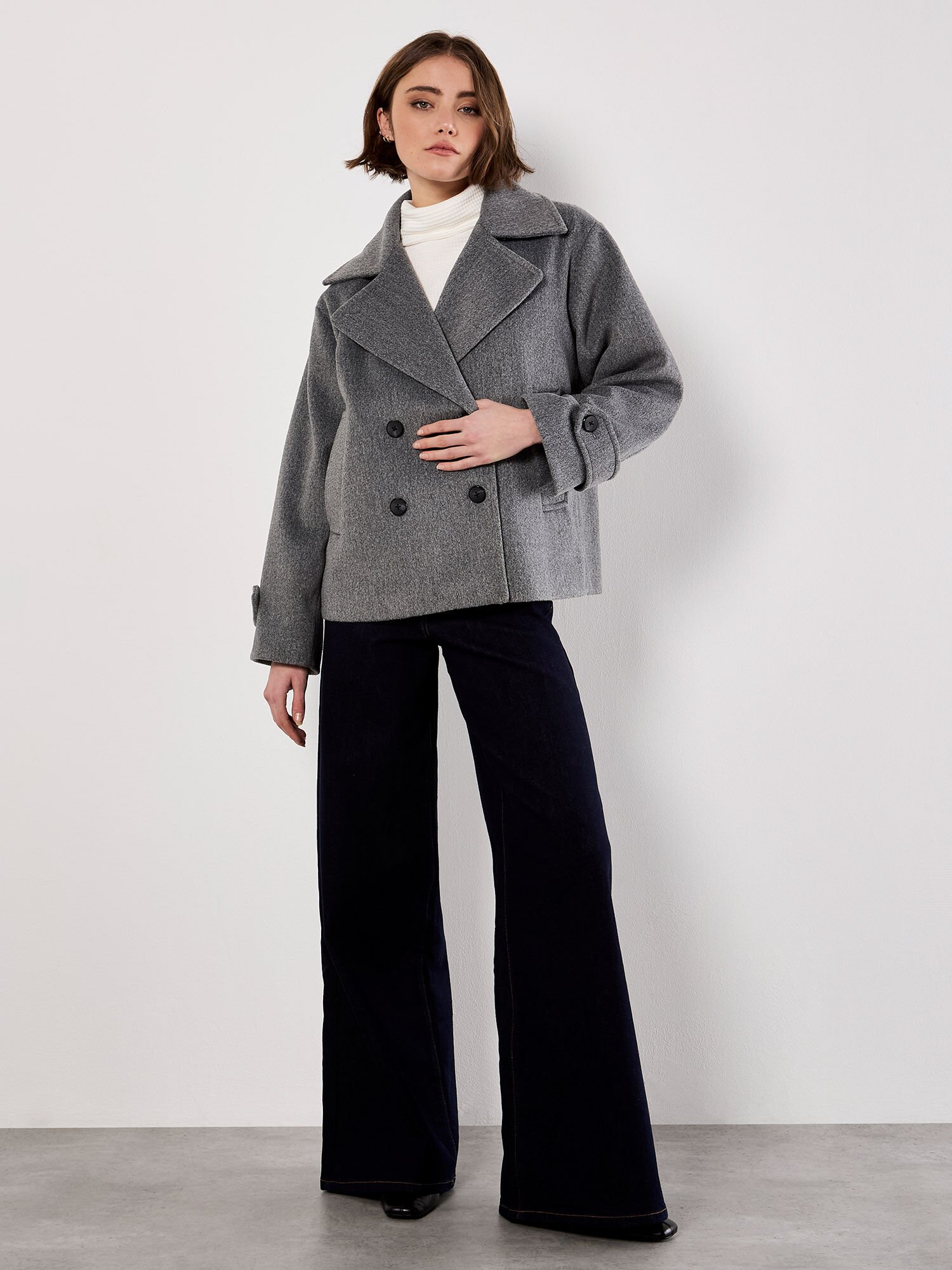 Tailored Short Peacoat Jacket | Apricot Clothing