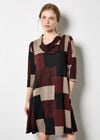 Colour Block Swing Mini Dress, Burgundy, large