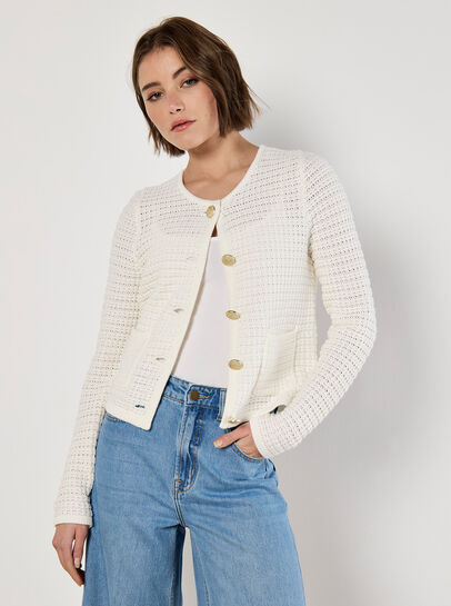 Waffle Knit Cardigan