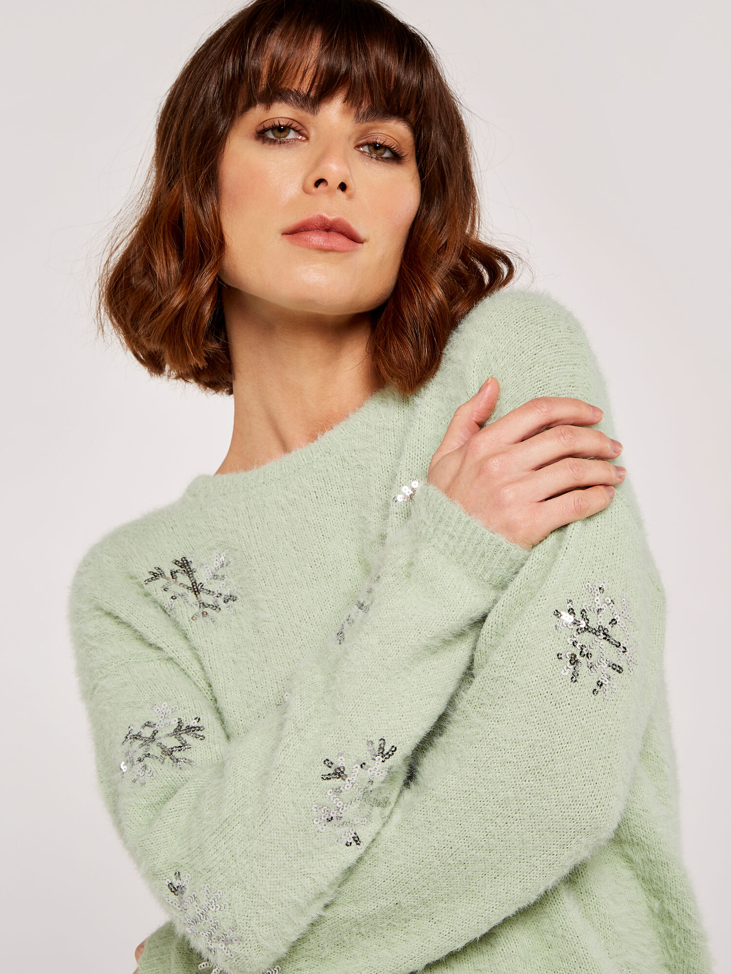 Sequin deals snowflake sweater
