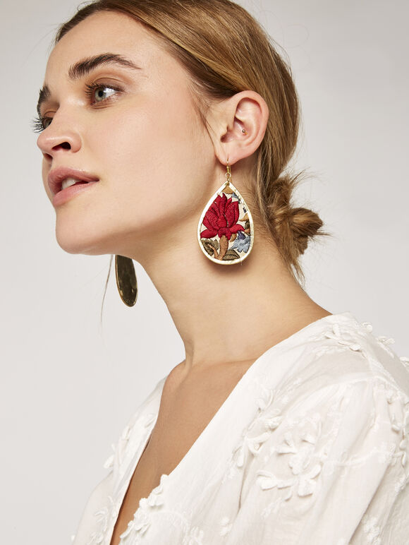 Embroidered Earrings, Assorted, large