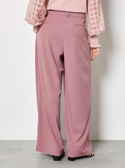 Pleat Detail Wide Leg Drawstring Trousers