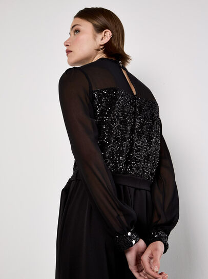 Sequin Bodice Jumpsuit