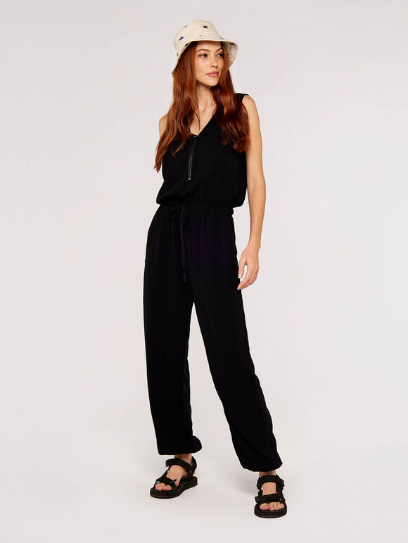 Utility Jumpsuit, Black, large