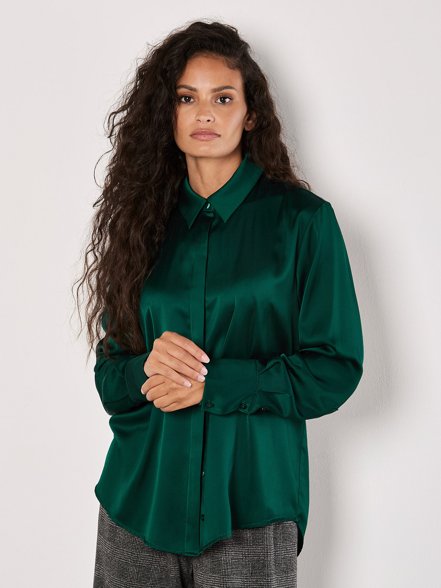 Oversized Satin Shirt | Apricot Clothing