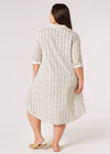 Chevron High-Low Shirt Mini Dress, Stone, large