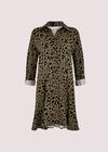 Paintsplash Shirt Mini Dress, Khaki, large