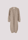 Chunky Cable Knit Longline Cardigan, Stone, large