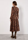 Smock Waist Tiered Dress, Rust, large