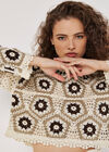 Crochet Pentagon Crop Top, Brown, large