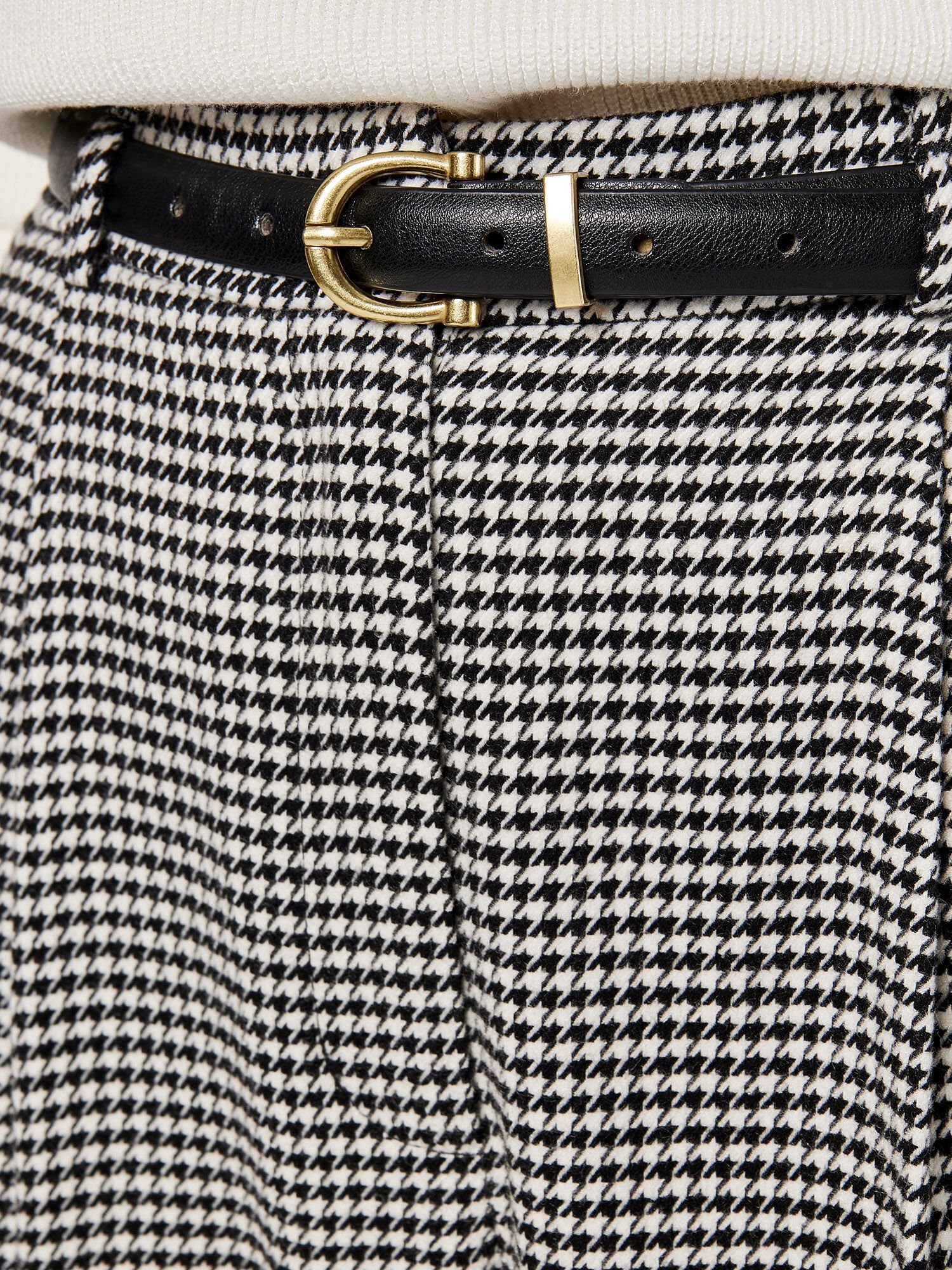 Dogtooth Paperbag Trousers Apricot Clothing