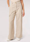 Cargo Pocket Wide Leg Trousers, Stone, large