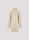 Exposed Seam Jumper Mini Dress, Stone, large