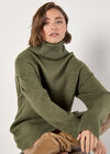 Exposed Seam Jumper Mini Dress, Khaki, large
