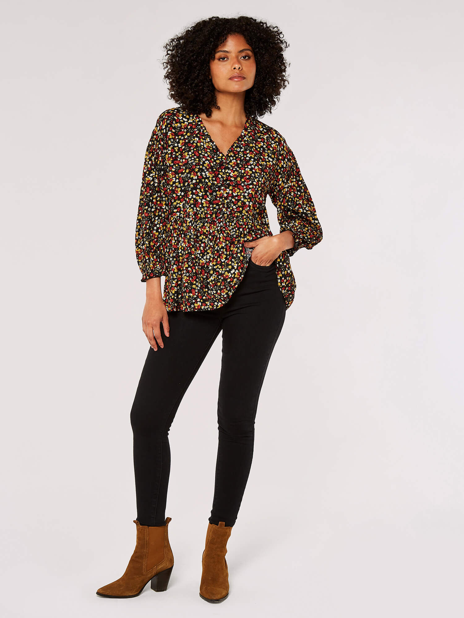 Black floral t shirt cheap