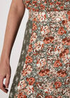 Floral Patchwork Print Midi Skirt, Khaki, large
