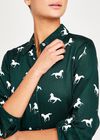 Horse Print Skater Dress, Green, large