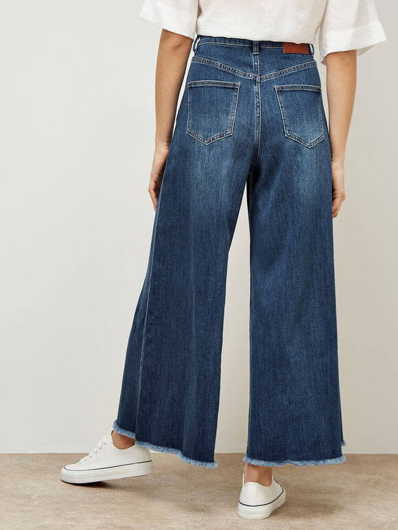 Gianna Wide-Leg Jeans, Blue, large