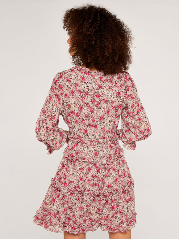 Floral Dress with Ruffle Detail, Pink, large