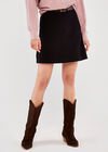 Knitted Mini Skirt, Black, large