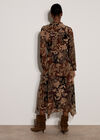 Patchwork Paisley Chiffon Maxi Dress, Brown, large