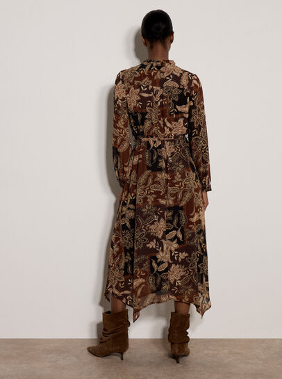 Patchwork Paisley Chiffon Maxi Dress