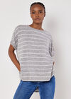 Soft Touch Stripe Top, Grey, large