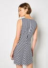 Stripe Jersey Knit Mini Dress, Navy, large