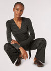 Teardrop Wrap Jersey Jumpsuit, Green, large