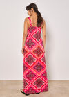 Tile Print Jersey Maxi Dress, Red, large