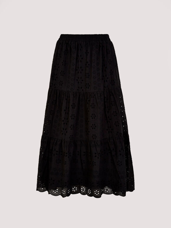 Broderie Anglaise Midi Skirt | Apricot Clothing