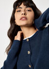 Pebble Button Cardigan, Navy, large