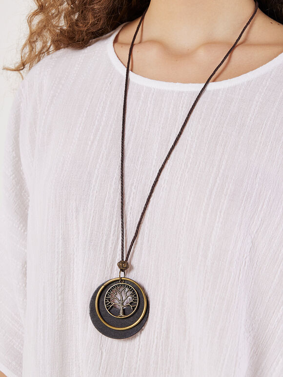 Textured Cotton Necklace Top, Cream, large