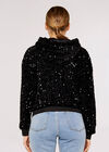 Sequin Bomber Jacket, Black, large