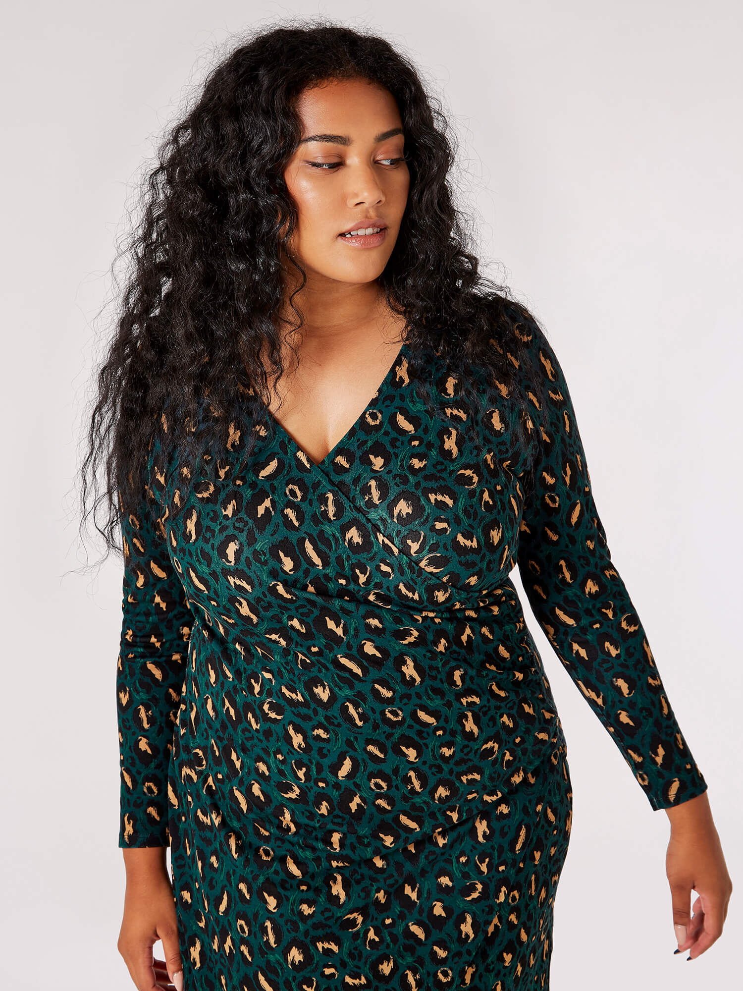 Cheetah wrap dress store