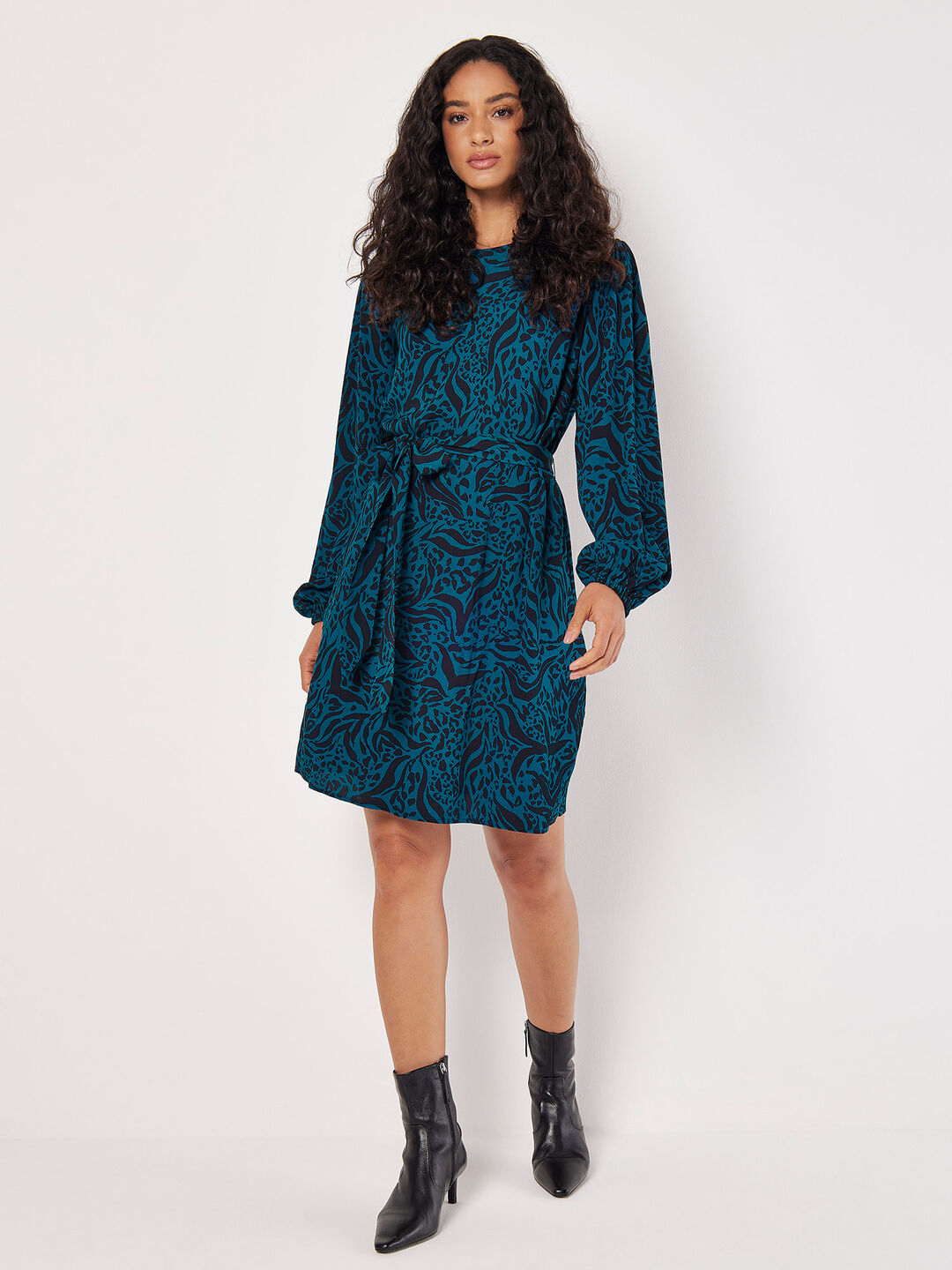 Mixed Animal Print Shift Mini Dress