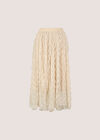 Wavy Tulle Midi Skirt, Cream, large