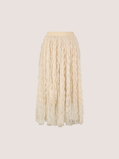 Wavy Tulle Midi Skirt