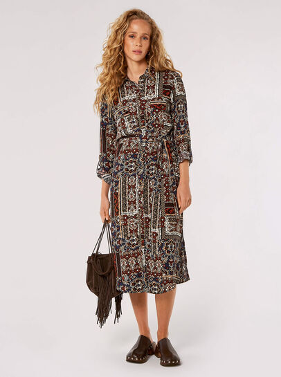 Ikat Patchwork Midaxi Dress