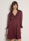 Satin Skater Mini Dress, Burgundy, large
