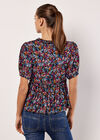 Watercolour Floral Ruffle Top, Pink, large
